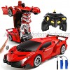 Jeestam RC Cars Robot for Kids Remote Control Transformrobot Car Toys with Gesture Sensing One-Button Deformation Auto Demo 1:14 Scale 360° Rotation Light Music Best Gift for Boys Girls Red
