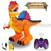 Remote Control Jurassic World Dinosaur Toys for Kids Boys Girls Educational Electronic RC Toys Walking and Roaring Giant Dinosaur with Lights 360 Rotation Stunt Powered by Rechargeable BatteryOrange
