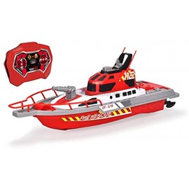 Dickie Toys 15" RC Rescue Boat with Working Water Pump Red
