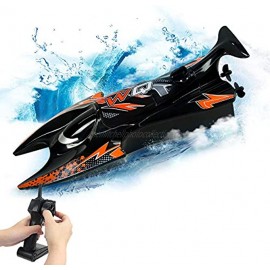 RC Boat Toy 2.4Hz Remote Control Speed Boat Dual Motors Self-Righting Racing Boat 15KM H RC Ship Speedboat Toys for Adult & Kids