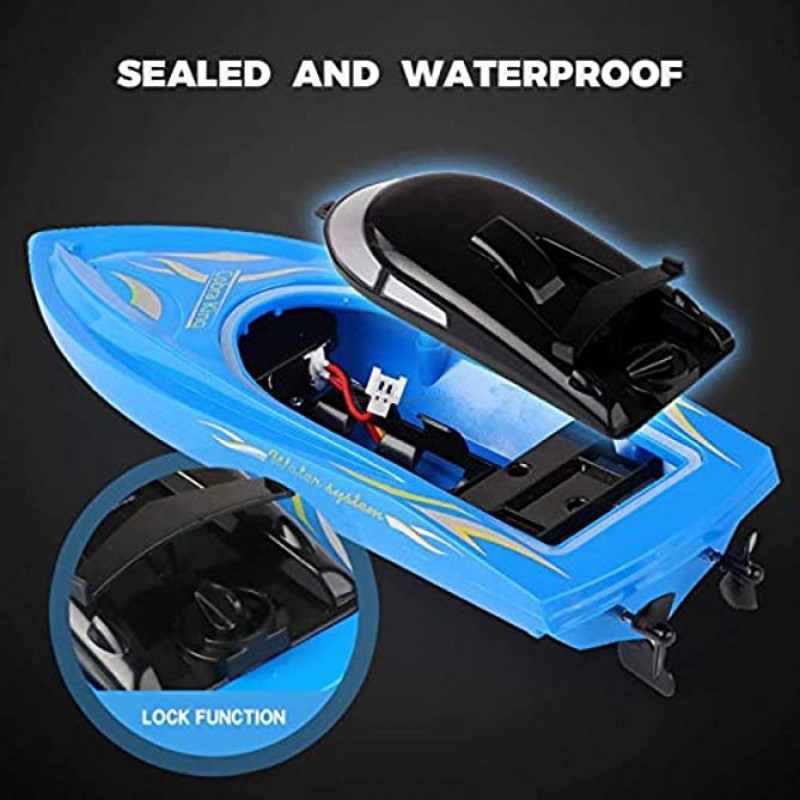 SZJJX 2 in 1 RC Boat Remote Control Racing Boats for Pools and Lakes Pond Garden 10km H 2.4G Mini Speed Boat with Disassembled Simulation Crocodile Head Spoof Toy Blue