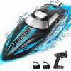 VOLANTEXRC Remote Control Boats for Pools and Lakes 20MPH Vector30 High Speed RC Boat for Kids or Adults Toy Gifts Water Toy Self-righting RC Boats with 2 Batteries & Reverse Function 795-3 Black