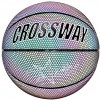 POWSTRO K Light Up Basketball Holographic Glowing Reflective Basketball Light Up Camera Flash Glow in The Dark Basketballs Hoop Gifts Toys for Kids and Boys Perfect Toy for Night Game