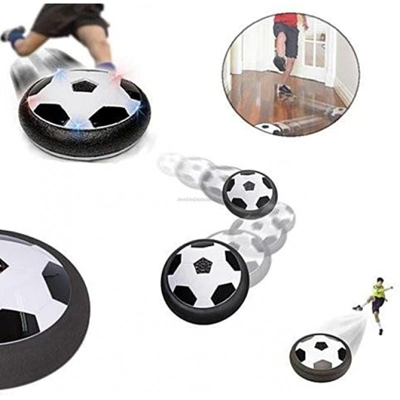 Slide And Glide Indoor Soccer Hover Ball for All Ages Floating Soccer with Colorful LED Light and Protective Soft Foam Bumper Works on Home Wood Linoleum Polished Concrete and Low-Pile Carpet