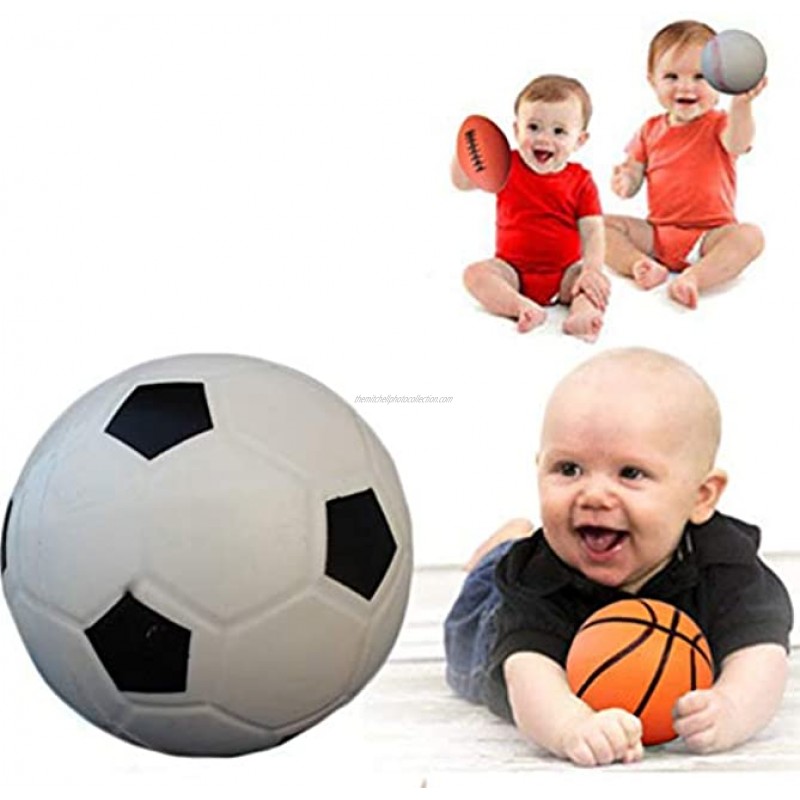 TOYANDONA 4Pcs 11cm Kids Sports Balls Set Mini Foam Sports Balls Mini Baseball Football Basketball Soccer Ball Toy for Kids Children