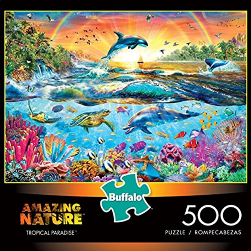 Buffalo Games Amazing Nature Collection Tropical Paradise 500 Piece Jigsaw Puzzle Multicolor 21.25L X 15W