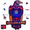 Wooden Jigsaw Puzzles Unique Animal Shape Pieces Bald Eagle Puzzles for Adults and Kids Family Game Play Collection 208 Pieces 7.9" x 11.8" Purple