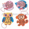 NUOBESTY 4Pcs Magnetic Maze Toys Maze Pen Driving Beads Wooden Toys Puzzle Board Animals Toddlers Develops Fine Motor Skills Eduactional Handcraft Toys