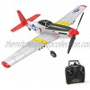 QueenHobby P51D RC Airplane 4-CH Remote Control Beginner Airplane with 6-axis Stabilizer System One Key Aerobatic and One-Key U-Turn