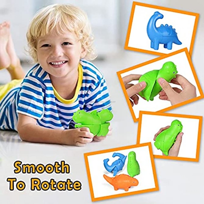 3 Pack Dinosaur Speed Cube Set Smooth Turning Stickerless 2x2x3 Magic Cube Puzzles Brain Teaser Toys Party Favor Birthday Gifts for Kids Boys and Girls
