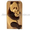 Panda and Baby Mother's Love New Addition Hand-Carved Puzzle Box with No Paints! No Stains! Hidden Felt Lined Interior That hides Jewelry Gift Cards or Money. No Two Will Ever be Identical!
