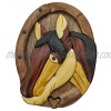 South Asia Trading Handmade Wooden Art Intarsia Trick Secret Horse Head Colt Foal Puzzle Trinket Box Puzzle Box 3436 g2