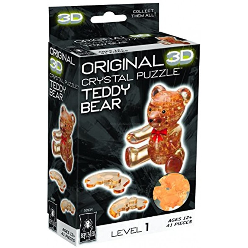 Bepuzzled Original 3D Crystal Puzzle Teddy Bear Fun yet challenging brain teaser that will test your skills and imagination For Ages 12+
