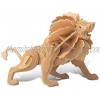 Puzzled 3D Puzzle Lion Wood Craft Construction Model Kit Unique & Educational DIY Wooden Toy Assemble Model Unfinished Crafting Hobby Safari Animal Puzzle Build & Paint for Decoration 57 Piece Pack