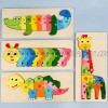 4pcs Dinosaur Wooden Peg Puzzles for Toddlers Early Education Shape Matching Toy Traffic Wooden 3D Cartoon Animal Material