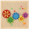 Yivibe Wooden Mushroom Nails Puzzle with Wooden Dynamic Pulleys DIY Mushroom Nails Jigsaw Puzzle Peg Board Game for Kids