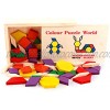 Puzzle 1 Set Kids Pattern Blocks Geometric 3D Games Educational Montessori Tangram Toys B