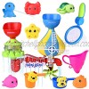 11 PCs Bath Toys for Toddlers 1-3 Kiddie Pool with Sea Animals Water Toys Stackable Cups and Fishing Net Bathtub Toys