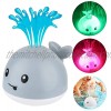 BEFANS Baby Bath Toys Light Up Bath Tub Toys Whale Water Sprinkler Pool Toys with LED Light Automatic Induction Bath Toys for Toddlers 1-3,Children's Toddlers Gift for Boys Girls Gray