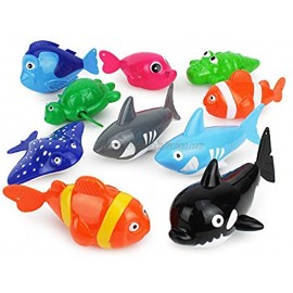Boley Wind-Up Sea Animals 10 Pk Floating Animal Bath Toys for Toddlers Swimming Pool Toys for Kids Ages 3+