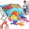 CozyBomB Magnetic Fishing Game for Kids Bath Pool Toys Set for Water Table Learning Education Fishin for Bathtub Fun with 4 Squeak Rubber Animal and Boat Poles Rod Net Fishes for Kids Age Blue