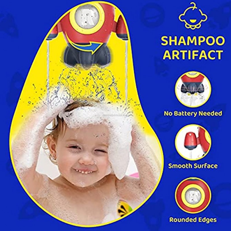 HEMRLY Bath Toys Bath Toys for Toddlers Space Rocket Baby Bath Toy Rotating Spray Water for Baby Baby Shower Bath Toys for Toddlers Girls and Boys Bath Toys for Toddlers（Red）