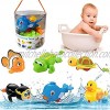 Liberty Imports 6 Pack Swimming Wind Up Sea Animals in The Bathtub Windup Motorized Water Toy for Children Kids Toddlers Bath Time Fun Turtle Fish Duck Dolphin Penguin Alligator