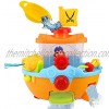 Liberty Imports Wall Mountable Pirate Ship Bathtub Bath Toy for Kids with Water Cannon and Boat Scoop