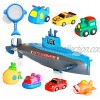 ZHIHAN 9 Pack Submarine Bath Toys Floating Car Squirt Wind Up Bathroom Toys Gift Sets with Fishing Net Non-Toxic Rubber Squeaky Boat Bathtub Toys for Toddlers Boys Girls