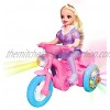 ATS Biking Princess Dressed in Pink Battery Operated Magical Singing Doll on a Bike with Flashing Colorful LED Lights and Music | Great Gift for Girls