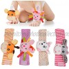 4Pcs Baby Wrist Rattles,Cartoon Animal Pattern Safe and Soft Bands Toy for 0‑2 Years Old Baby1