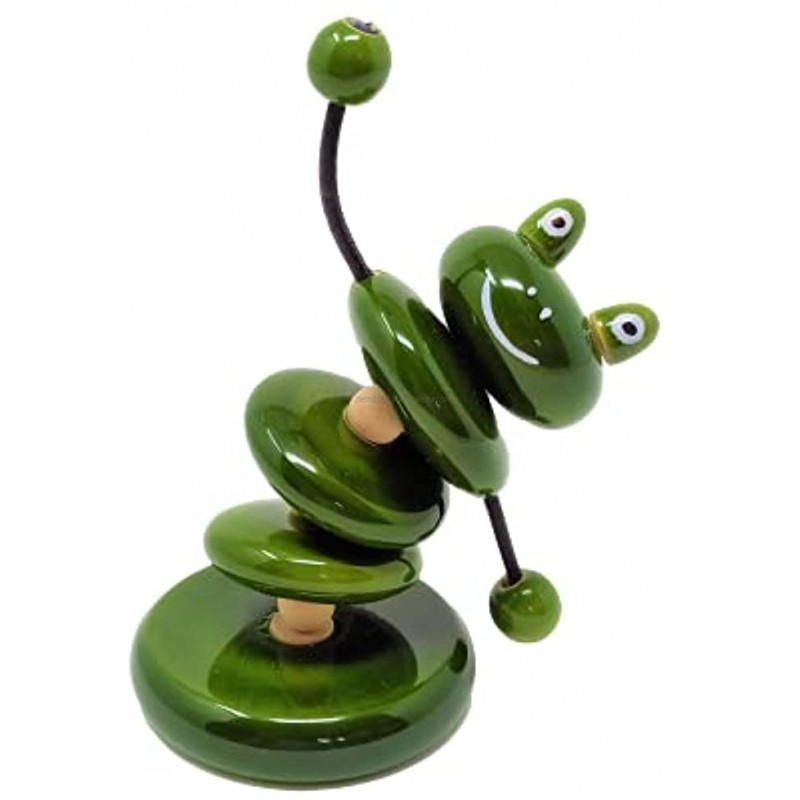 A&A Kreative Box Car Rattle -Dancing Frog-Wooden-Organic Colors-Hand Made | Kids | Toddler | Gift | Rattle
