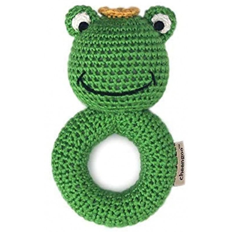 Cheengoo Organic Hand Crocheted Ring Rattle Frog
