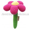 Cheengoo Sustainable Organic Bamboo Hand Crocheted Stick Rattle Magenta