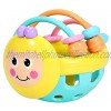 Halsey99 Soft Rubber Cartoon Bee Hand Knocking Rattle Dumbbell Early Educational Toy for Kids