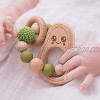 Avocado Wooden Baby Toys Teethers for Babies Teething Ring Wooden Rattle Baby Nursing Bracelet Silicone Beads Wooden Ring Crochet Beads Baby Bracelet Chew Toy