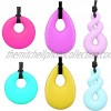 SUBANG 6 Pack Chewing Necklace Silicone Teething Necklace Pendant Kids Teething Toys for Boys Girls Adults 3 Shapes