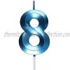 2.76 inch Blue 8 Birthday Candles,3D Number 8th Cake Topper for Birthday Decorations No 18 81 82 83 84 85 86 87 88 89