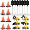 68 Pieces Construction Cake Decorations 12 Construction Candles Molded Candles 6 Construction Car Construction Engineering Vehicle Car 50 Disposable Plastic Shovel Spoon for Children Birthday Party