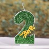 ANPEI Large Dinosaur Glitter Birthday Number Candle 3” Tall Green ANP-CANDL-GL-DI-GR