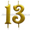Gold 13th Birthday Numeral Candle Number 13 Cake Topper Candles Party Decoration for Girl Or Boy