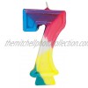 Rainbow Number 7 Birthday Candle 1 Ct.