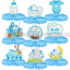 9 Pieces Baby Shower Decorations for Boy Baby It's a Boy Table Honeycomb Centerpieces Decor Blue Elephant Honeycomb Table Topper for Baby Shower Newborn Birthday Party Supplies