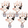 Konsait Rose Gold 40th Birthday Centerpiece Sticks,40th Birthday Table Toppers,Birthday Party Decorations Accessories,40 Fabulous Bday Party Cheers to forty Years Birthday Party Favor Table Supplies