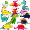 Mocoosy 12 PCS Dinosaur Party Honeycomb Centerpieces for Table Decorations Little Dino Center Piece Dinosaur Table Topper for Kids T-Rex Dinosaur Theme Birthday Party Supplies Baby Shower Decor
