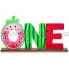 Watermelon One Letter Sign Wooden Table Center Decorations Watermelon Theme First Birthday Centerpieces Logo Party Decor for One in a Melon Summer Fruit Photo Props One Year Old Milestone Baby Shower