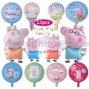 12 Pcs Pink Pig Helium Foil Balloons,Pink Pig Theme Birthday Party Decoration for Kids