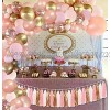 130pcs Rose Gold Balloons with Paper Tassel Rose Gold Balloon Garland Arch Kit Rose Gold Pink and Gold Balloons for Baby Shower Birthday Graduation Anniversary Bachelorette Party Decorations