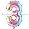 40 inch Rainbow Gradient Colorful Big Size Number Foil Helium Balloons Birthday Party Celebration Decoration Large globos 40 inch Rainbow 3