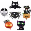6 Pcs Large Halloween Foil Balloons Black Spider Cat Bat Pumpkin Skull Balloon Decoration Party Supplies